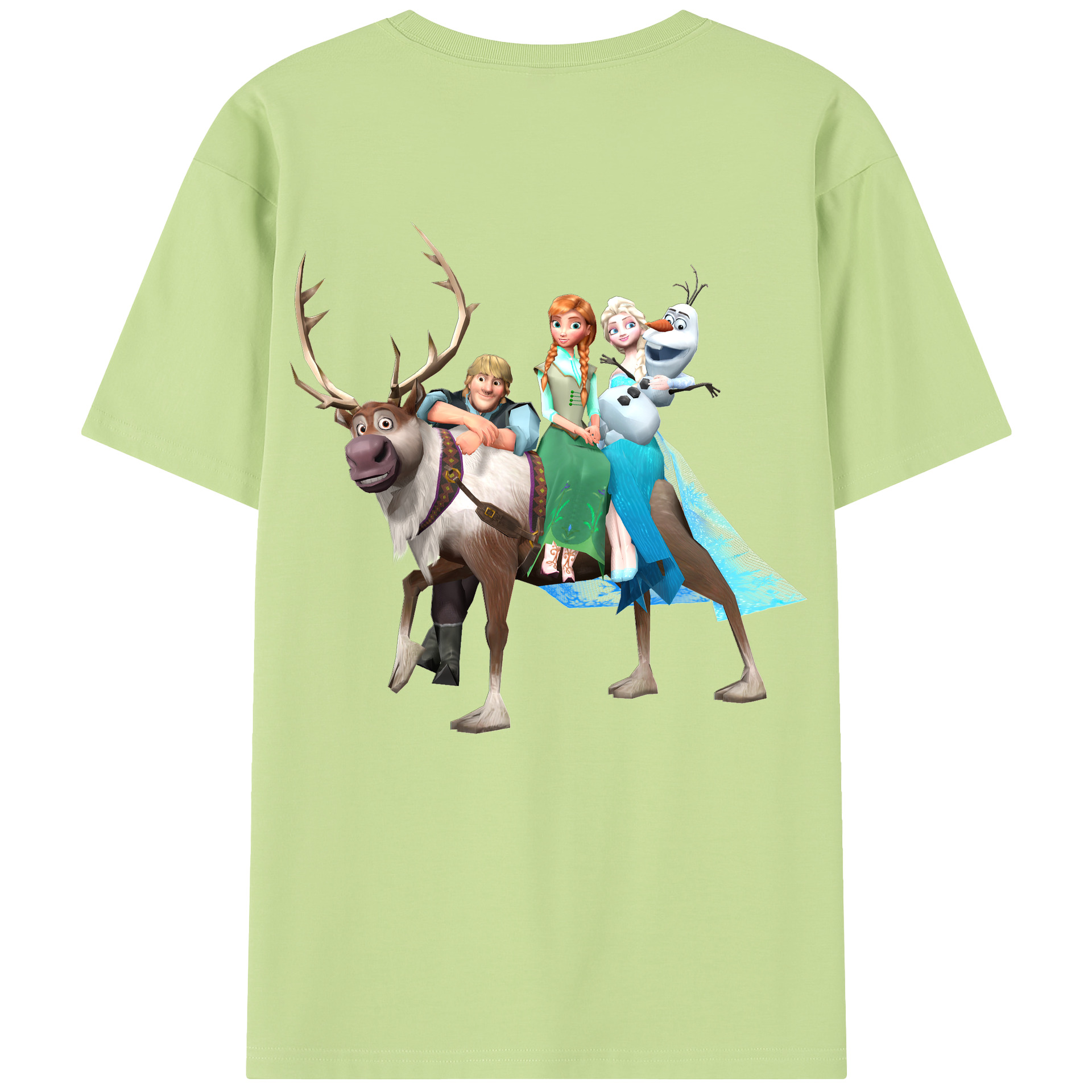 （画像用） アナと雪の女王 アンナ エルサ Frozen Anna Elsa 綿100％半袖Tシャツ（背面プリント）